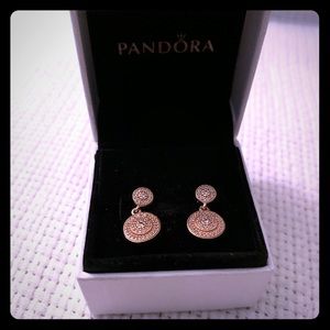 Pandora Earrings -Rose Gold with CZ